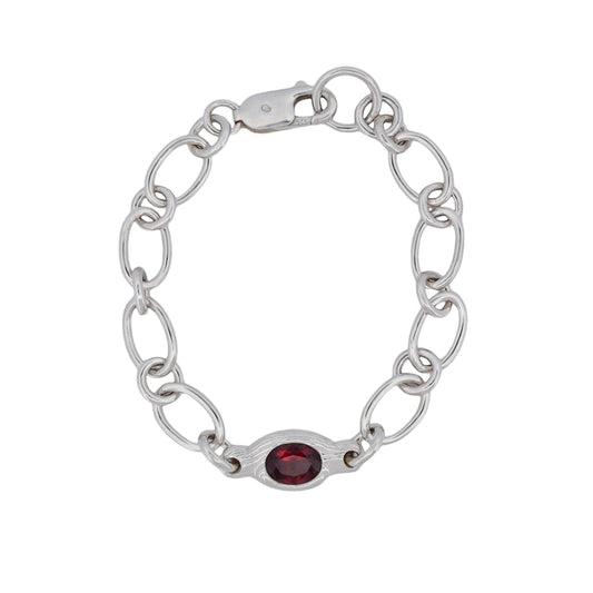 RUBY OVAL CHAIN LINK BRACELET