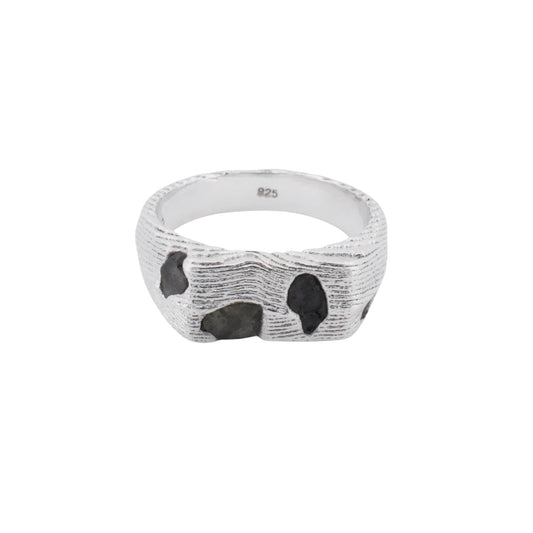 RAW SAPPHIRE SCATTER SIGNET RING