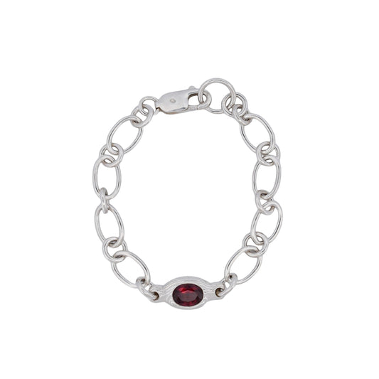 RUBY OVAL CHAIN LINK BRACELET