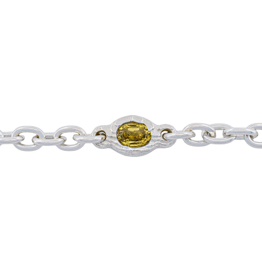 SAPPHIRE OVAL CABLE CHAIN BRACELET